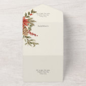 Red & Ivory Poinsettias on Ivory All In One Einladung (Außenbereich)