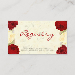 Red & Ivory Rose Hochzeitskarte Begleitkarte