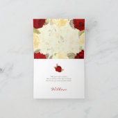 Red & Ivory Rose Vielen Dank Karten (Innenseite)