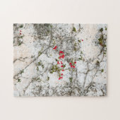 Red Ivy on White Wall Puzzle (Horizontal)