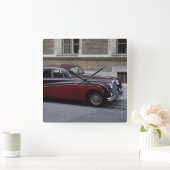 Red Jaguar Mark IX Quadratische Wanduhr (Zuhause)