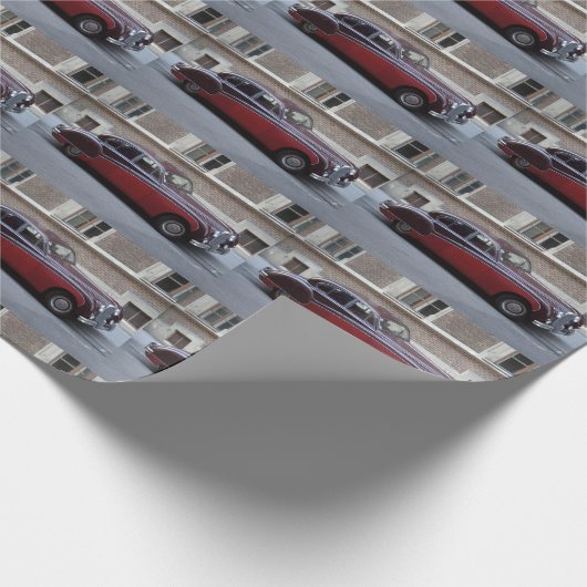 Red Jaguar MK IX Geschenkpapier (Ecke)