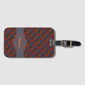 Red Japanese Antique Fans Elegant Personalised Gepäckanhänger (Vorderseite (Horizontal))