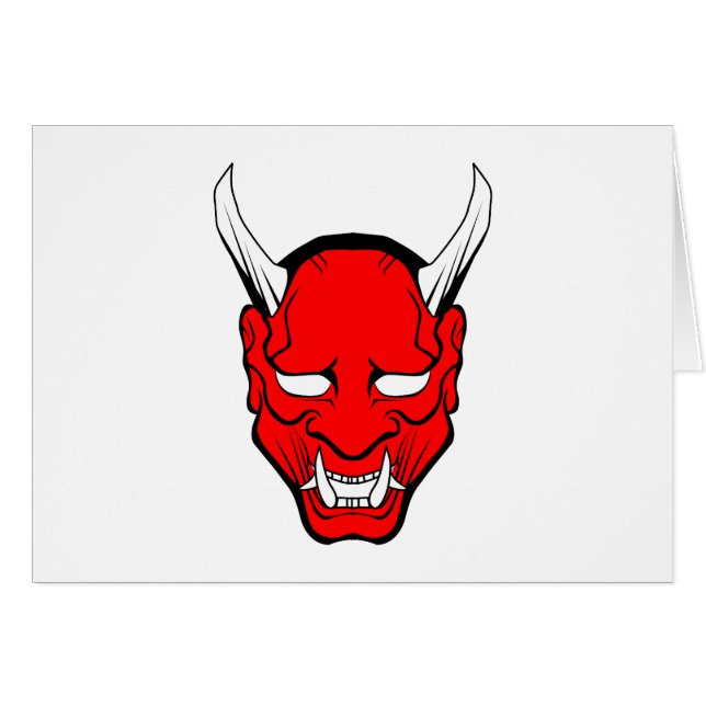 Red Japanese Hannya Mask (Vorderseite (Horizontal))