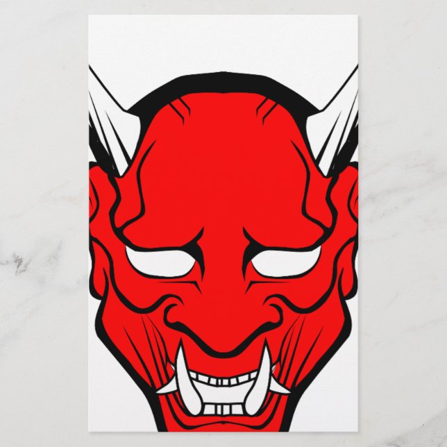 Red Japanese Hannya Mask (Vorderseite)