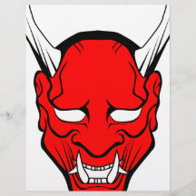 Red Japanese Hannya Mask