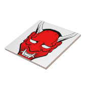 Red Japanese Hannya Mask Fliese (Seite)