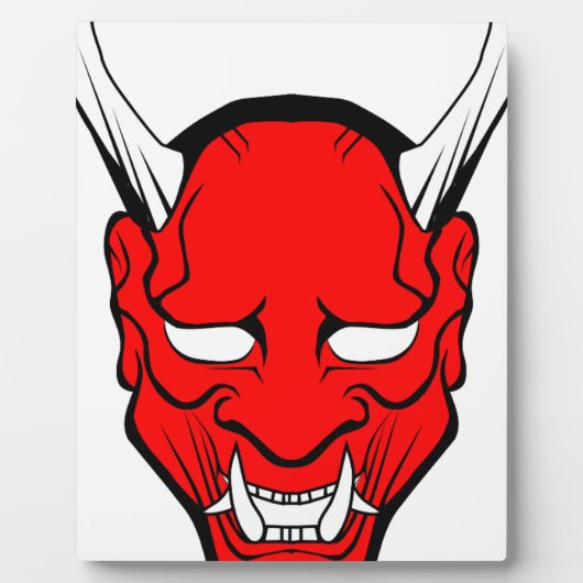 Red Japanese Hannya Mask Fotoplatte (Vorderseite)