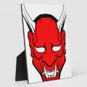 Red Japanese Hannya Mask Fotoplatte (Seite)