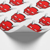 Red Japanese Hannya Mask Geschenkpapier (Ecke)