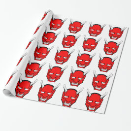 Red Japanese Hannya Mask Geschenkpapier