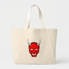 Red Japanese Hannya Mask Jumbo Stoffbeutel