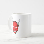 Red Japanese Hannya Mask Kaffeetasse (Vorderseite Links)