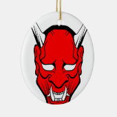 Red Japanese Hannya Mask Keramik Ornament (Rechts)