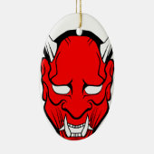 Red Japanese Hannya Mask Keramikornament (Rechts)