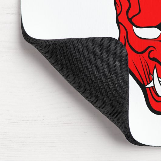 Red Japanese Hannya Mask Mousepad (Ecke)