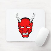 Red Japanese Hannya Mask Mousepad (Mit Mouse)
