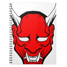 Red Japanese Hannya Mask Notizblock
