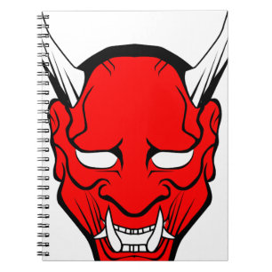 Red Japanese Hannya Mask Notizblock