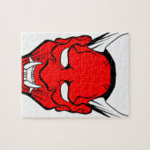 Red Japanese Hannya Mask Puzzle (Horizontal)