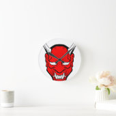 Red Japanese Hannya Mask Runde Wanduhr (Zuhause)