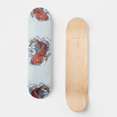 Red Japanese Koi Fish Illustration Skateboard (Vorderseite)