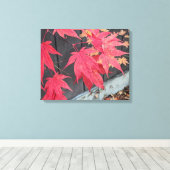 Red Japanese Maple Leaves Botanical Leinwanddruck (Insitu (Holzboden))