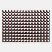 Red Japanese Quince Blossom Illustrationsherz Geschenkpapier Set (Vorderseite 2)