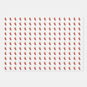 Red Japanese Quince Blossom Illustrationsherz Geschenkpapier Set (Vorderseite)