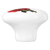 Red Japanese Quince Blossom weiß Keramikknauf (Seitenansicht)