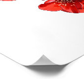 Red Japanese Quince Blossom weiß Poster (Ecke)