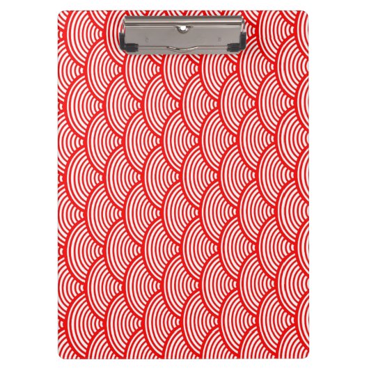 Red Japanese Wave Klemmbrett (Vorderseite)