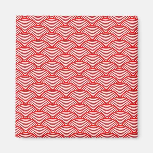 Red Japanese Wave Magnet (Vorne)