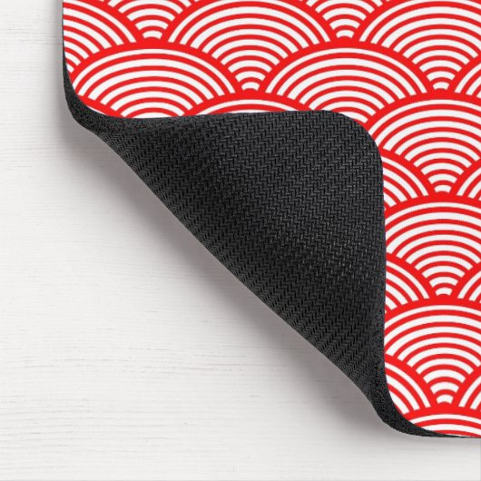 Red Japanese Wave Mousepad (Ecke)