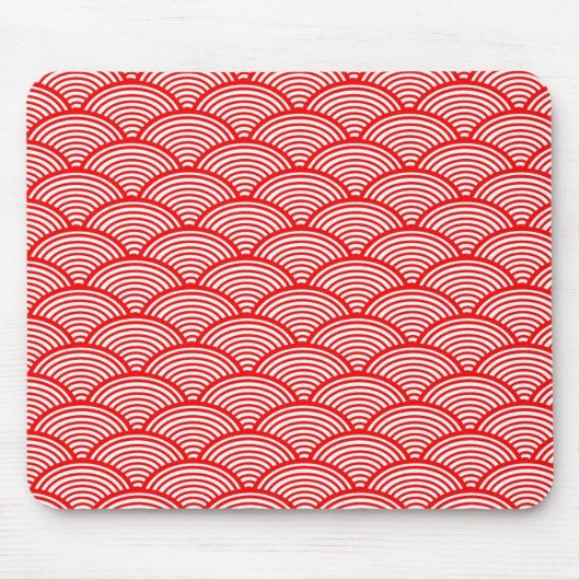 Red Japanese Wave Mousepad (Vorne)