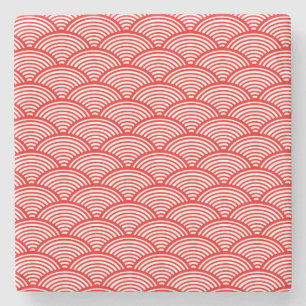 Red Japanese Wave Steinuntersetzer