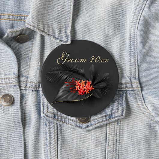 Red Jasmine Black Blätter Wedding Button (Beispiel)