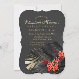 Red Jasmine Dark Tropical Brautparty Einladung