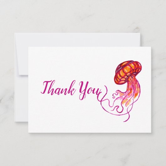 Red Jellyfish Danke, Card Dankeskarte (Vorderseite)