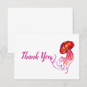 Red Jellyfish Danke, Card Dankeskarte (Vorne/Hinten)