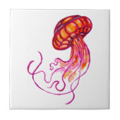 Red Jellyfish Fliese (Vorderseite)