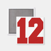 Red Jersey Nummer 12 Magnet (Vorderseite/Rückseite)