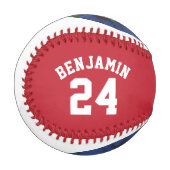 Red Jersey Nummer und Foto Baseball (Vorderseite Links)