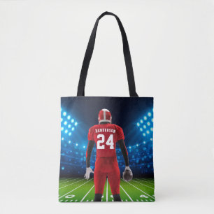 Red Jersey Personalisiert Football Player Tasche