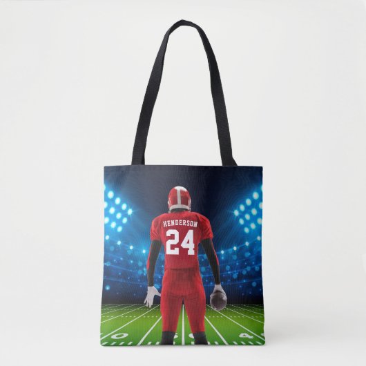 Red Jersey Personalisiert Football Player Tasche (Vorderseite)