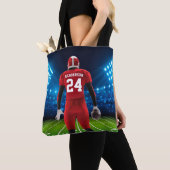 Red Jersey Personalisiert Football Player Tasche (Von Nahem)