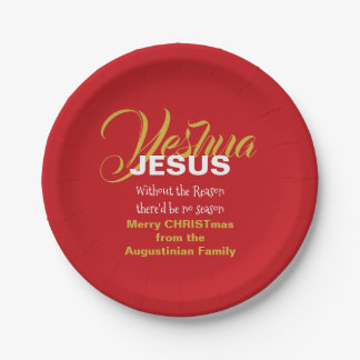 Red JESUS REASON SAASON Weihnachten Pappteller