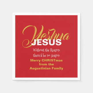 Red JESUS REASON SAASON Weihnachtszeitung Serviette