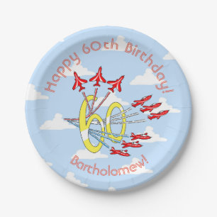 Red Jet Flugzeug 60. Blue Sky Paper Teller