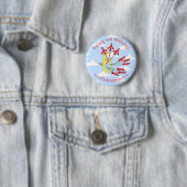 Red Jet Flugzeug 6th Birthday Blue Sky Button (Beispiel)